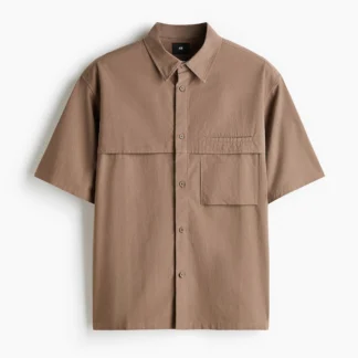 H&M ルーズフィット 半袖コットンシャツ