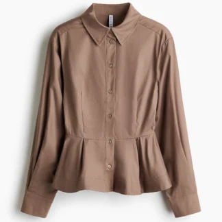 H&M ポプリンペプラムシャツ
