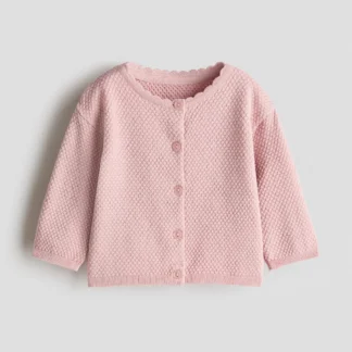 H&M テクスチャードニット コットンカーディガン