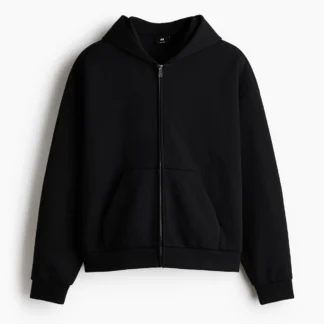 H&M オーバーサイズフィット インターロックフルジップフーデッドジャケット