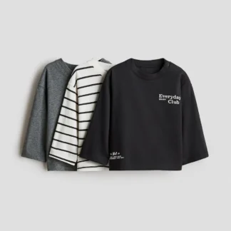 H&M 長袖コットンTシャツ 3枚セット