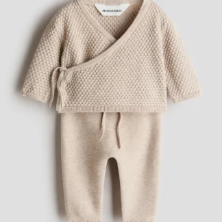 H&M コットンテクスチャードニット2アイテムセット