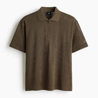 H&M レギュラーフィット ホールニットポロシャツ