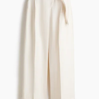 H&M ベルテッドストレートパンツ