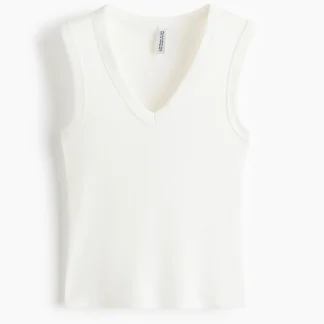 H&M Vネックリブタンクトップ