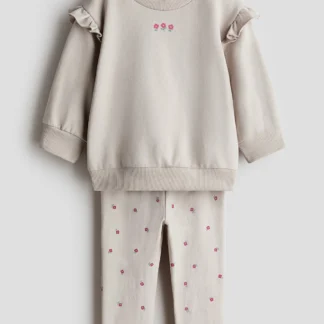 H&M フリルディテール コットン2アイテムセット