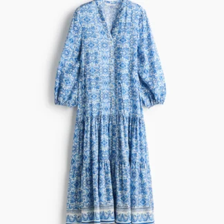 H&M プリントティアードワンピース
