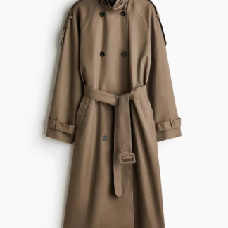 H&M ダブルブレスト ツイルトレンチコート