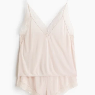 H&M レーストリム レーヨンブレンドパジャマ