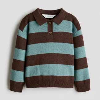 H&M コットンニットポロセーター