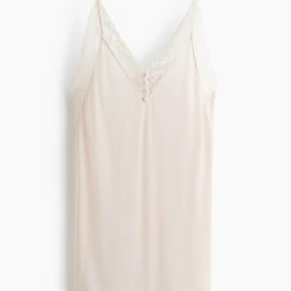H&M レーストリム レーヨンブレンドナイトスリップ