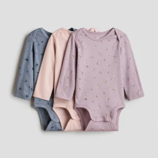 H&M エンベロープネック コットンボディスーツ 3枚セット