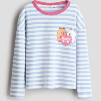 H&M 刺繍デザイン長袖Tシャツ