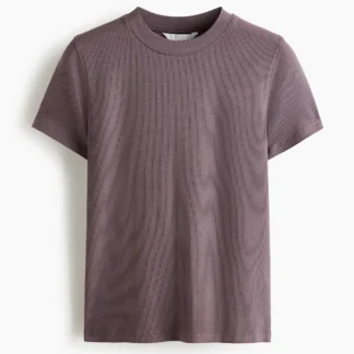 H&M レーヨンリブTシャツ