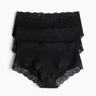 H&M Shortieショーツ 3枚セット コットン レーストリム