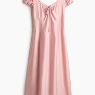 H&M パフスリーブフレアワンピース