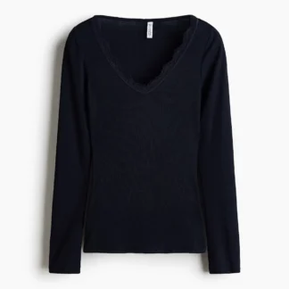 H&M レーストリムVネックトップス