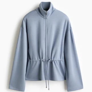 H&M ドローストリングディテール フルジップトップス