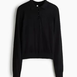 H&M ファインニットポロシャツ