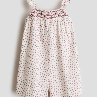 H&M フローラルプリント コットンロンパース