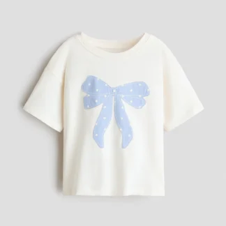 H&M アップリケコットンTシャツ
