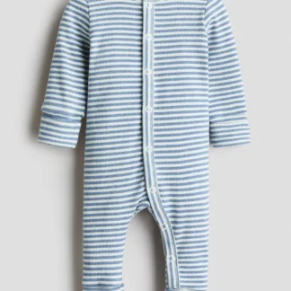 H&M コットンリブロンパース