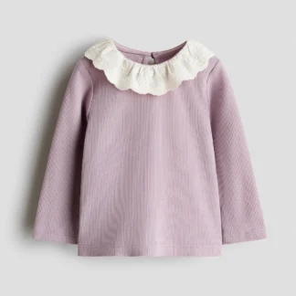 H&M 襟付きリブニットトップス