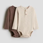 H&M ヘンリースタイルボディスーツ 2枚セット