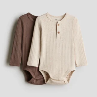 H&M ヘンリースタイルボディスーツ 2枚セット