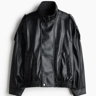 H&M コーティングバイカージャケット