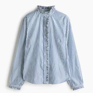 H&M フリルトリム フロントボタンブラウス