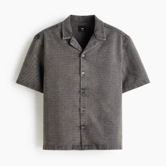 H&M リラックスフィット ワッフルリゾートシャツ
