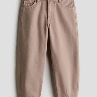 H&M コットンツイルバレルパンツ