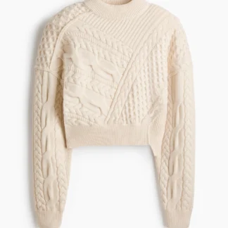 H&M ケーブルニット ショルダーパッドセーター