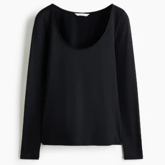 H&M スクープネック長袖トップス