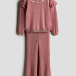 H&M 刺繍ディテール ニット2アイテムセット