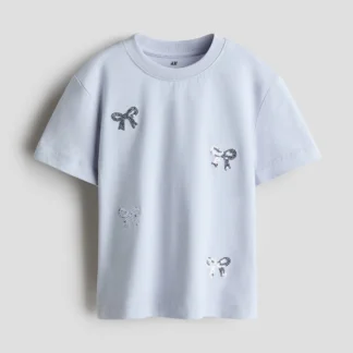 H&M アップリケコットンTシャツ