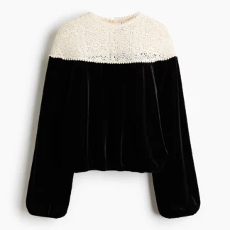 H&M コンビファブリック バブルヘムトップス