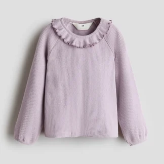 H&M フリルトリム コットントップス