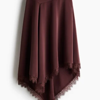 H&M レーストリム サテンスカート