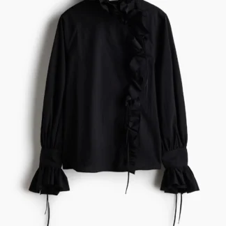 H&M ラッフルコットンブラウス