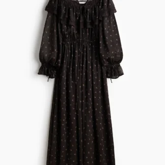 H&M レースディテール シフォンワンピース