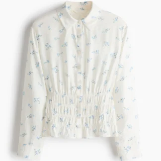 H&M レーヨンブレンドシャーリングブラウス