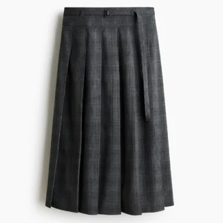 H&M ベルテッドプリーツスカート