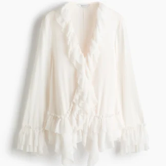 H&M フリルトリムブラウス