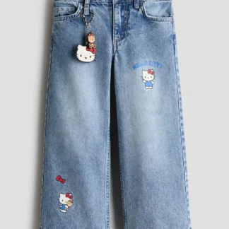 H&M チャームディテールワイドレッグデニム