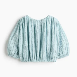 H&M テクスチャードバブルヘムブラウス