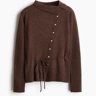 H&M タイディテール アシンメトリーカーディガン