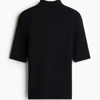 H&M シルクブレンド リブニットハイネックトップス