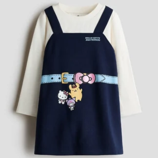 H&M プリントレイヤードルックワンピース